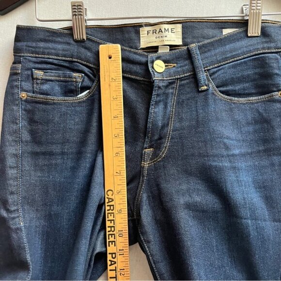 Frame Le Skinny de Jeanne Women's Dark Blue Denim Jeans 30” - Picture 12 of 13